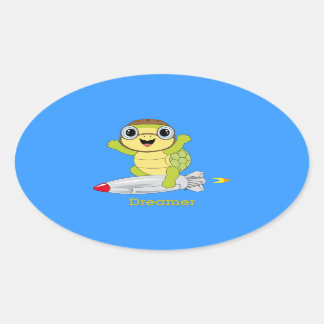 Turtle Dreamer™ Sticker Ovalt Klistermärke