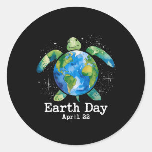 Turtle Earth Day Shirt for Women Kid Teacher Sea S Runt Klistermärke