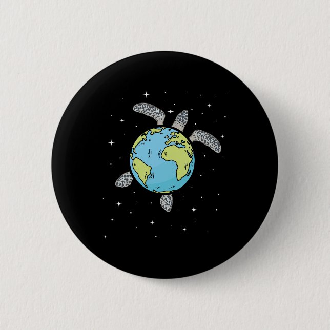 Turtle Earth Sea Turtle Earth Day Turtle Planet Knapp (Framsida)