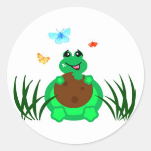 Turtle Eating a Cookie Runt Klistermärke