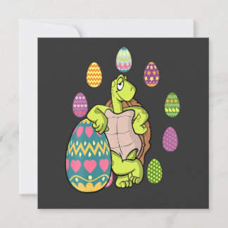 Turtle Egg Hunting Easter Day Cute Animal Boys Gir Inbjudningar