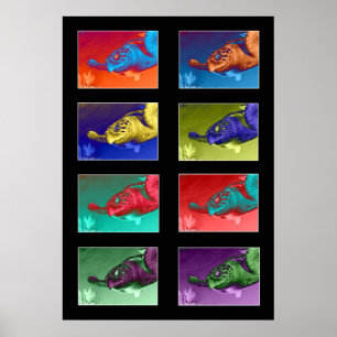 Turtle Färg Montage Poster