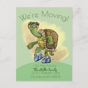 Turtle Fast, Cute Jogger Turtle Flytta Adress Vykort
