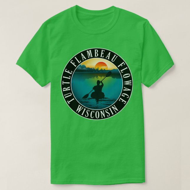 Turtle Flambeau Flopay Wisconsin Kayaking T Shirt (Design framsida)