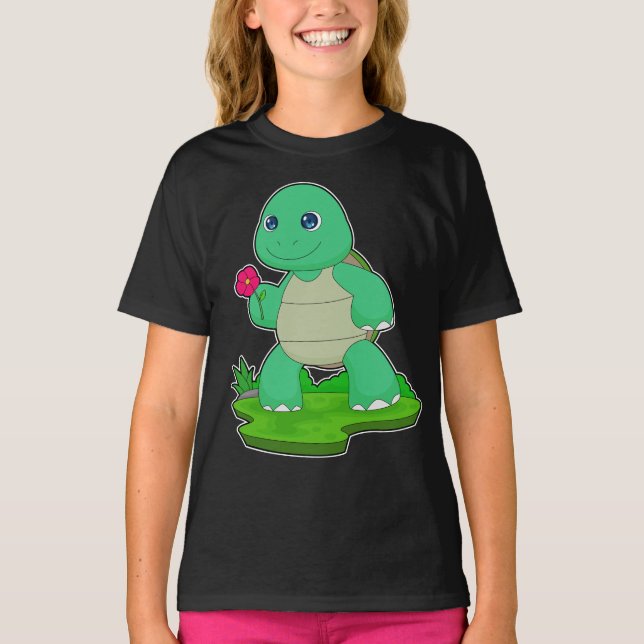 Turtle Flower T Shirt (Framsida)