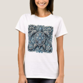 Turtle Flowers - vita T Shirt