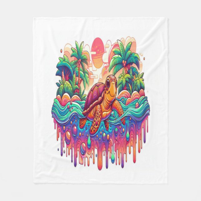 Turtle Flyter i flytande Garden. Fleecefilt (Framsidan)