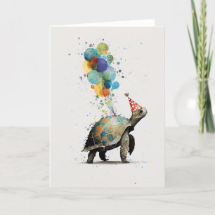 Turtle Födelsedagsfest Greeting Card Tack Kort