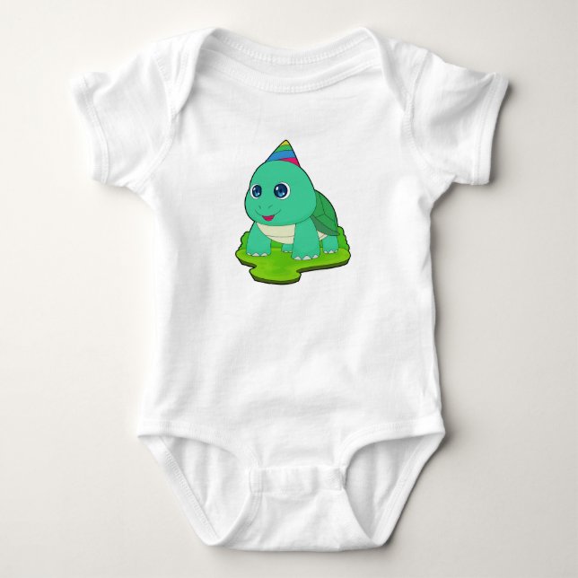 Turtle Födelsedagsfest hat T Shirt (Framsida)