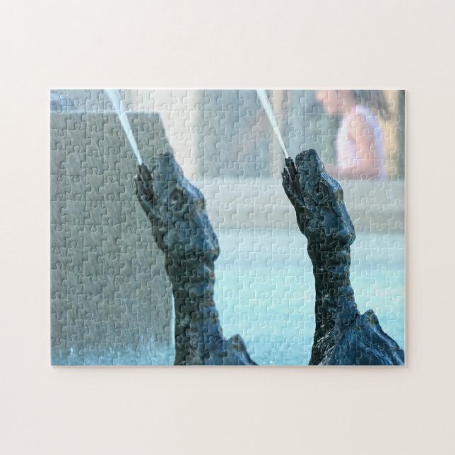 Turtle Fontän Montreal. Pussel (Horisontell)