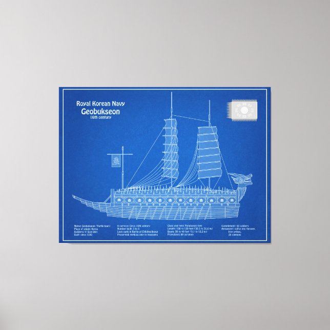 Turtle Frakt Geobukseon - Frakt Blueprint ABD Canvastryck (Framsida)