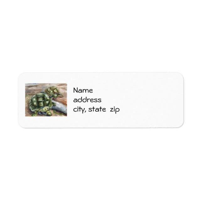 Turtle Friends Returetiketters Returadress Etikett (Framsidan)