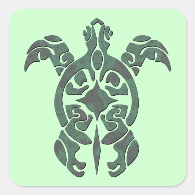 Turtle Fyrkantigt Klistermärke (Framsida)