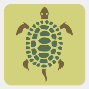 Turtle Fyrkantigt Klistermärke