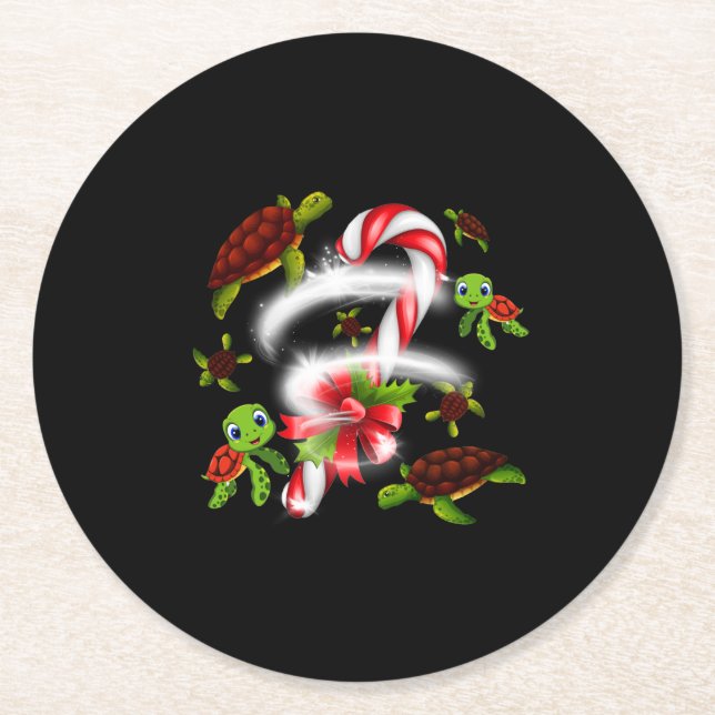 Turtle Gift | Turtle Candy Sweet Underlägg Papper Rund (Framsidan)