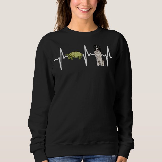 Turtle Gräns Collie Heartslag Hund T Shirt (Framsida)