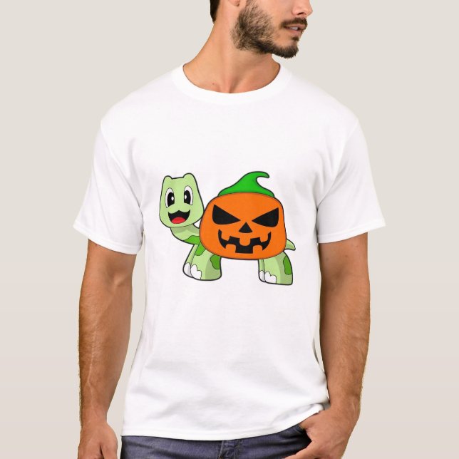 Turtle Halloween Pumpkin Classic T-Shirt (Framsida)