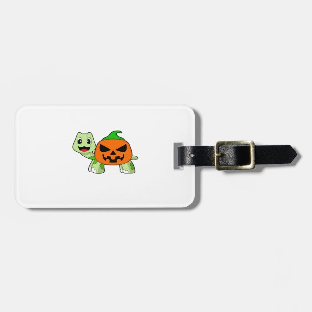 Turtle Halloween Pumpkin Classic T-Shirt Bagagebricka (Horisontell Framsida)