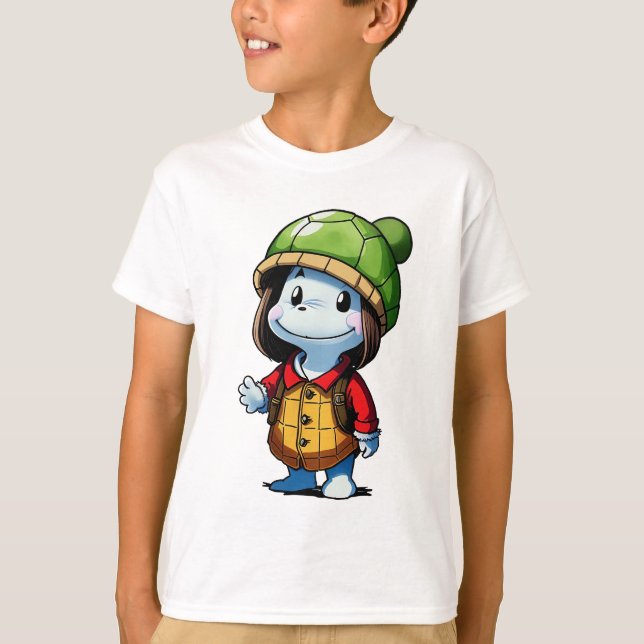 Turtle hat entusiast | AI Art T Shirt (Framsida)