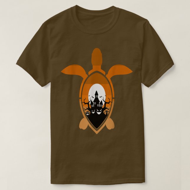 Turtle Haunted House Lazy Halloween Costume Coola  T Shirt (Design framsida)