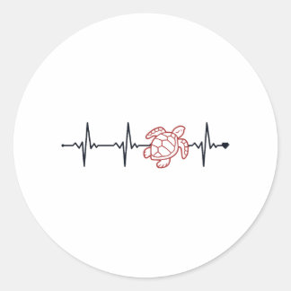 Turtle Heartslag Tortoise målade Alligator Runt Klistermärke