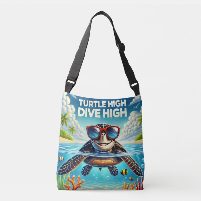 Turtle High Dive Artwork Perfect for Turtle Lovers Axelväska (Framsida)