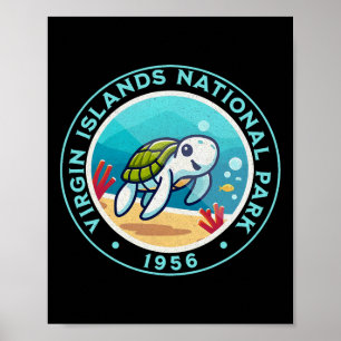 Turtle Hiking på Jungfruöarna nationalpark Poster