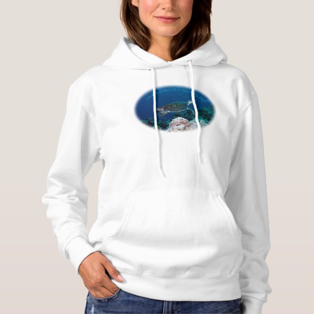 Turtle Hoodie, kvinnor Tröja (Framsida)