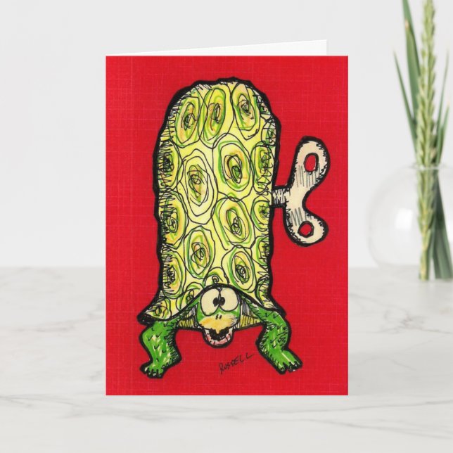 Turtle Humous Birthday Card Kort (Framsida)