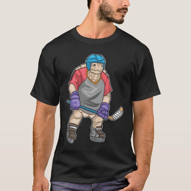 Turtle Ice hockey Ice hockey stick Sports T Shirt (Framsida)