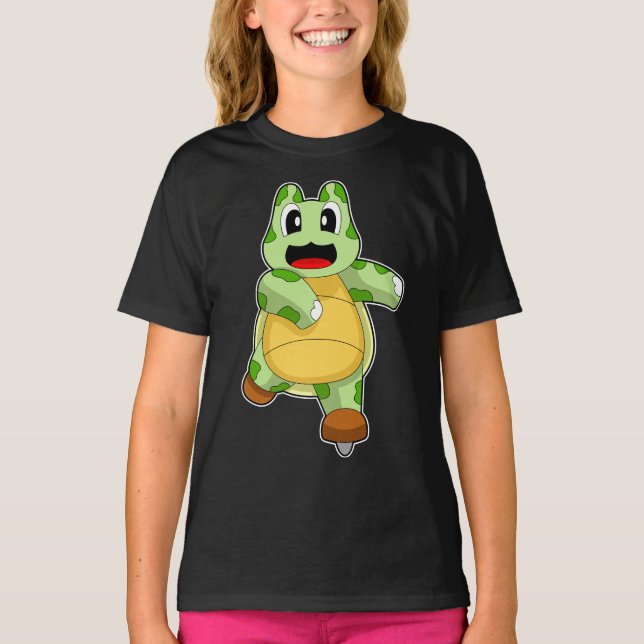 Turtle Ice-skridskor T Shirt (Framsida)