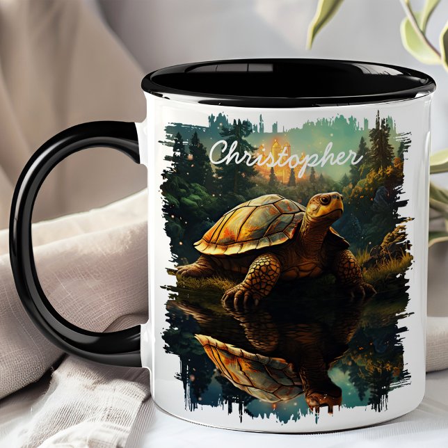 Turtle in Forest Reflection Mugg (Skapare uppladdad)