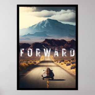 Turtle in the öken "Forward" Poster