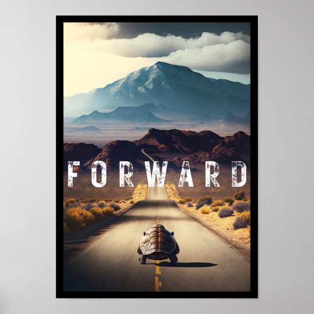 Turtle in the öken "Forward" Poster (Framsidan)