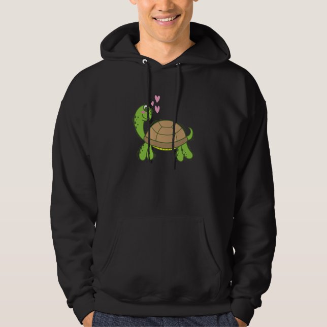 Turtle is in Love Reptile Water Hoodie (Framsida)