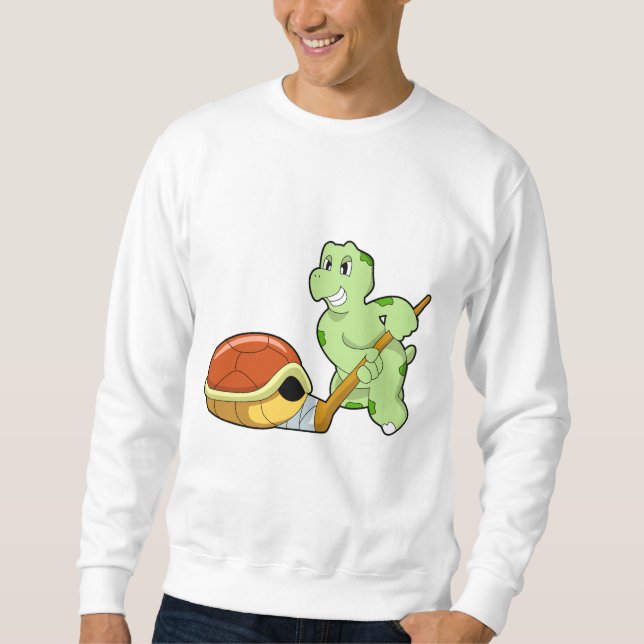 Turtle Ishockey Ishockeyklubba Lång Ärmad Tröja (Framsida)