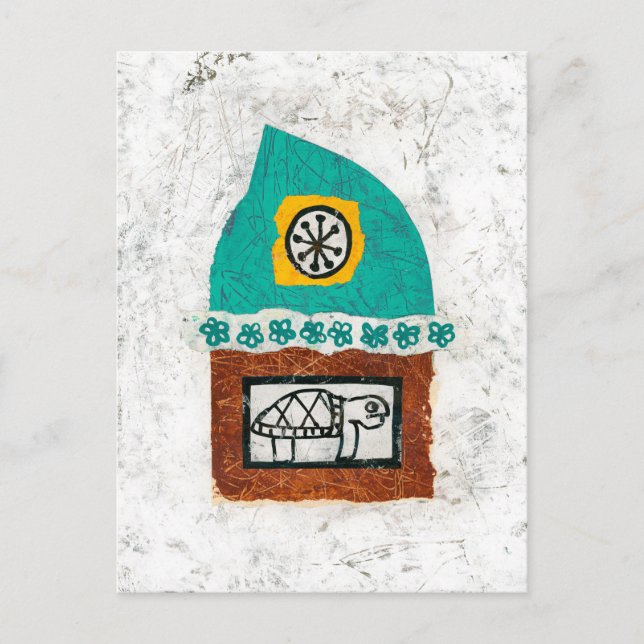 Turtle Itching for a Fight Postcard Vykort (Framsida)