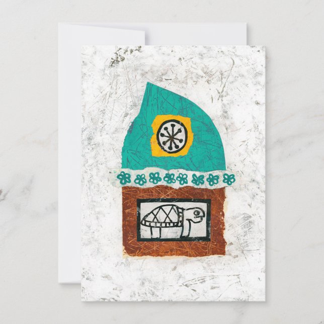 Turtle Itching för ett gratulationskort i kampen Kort (Framsida)