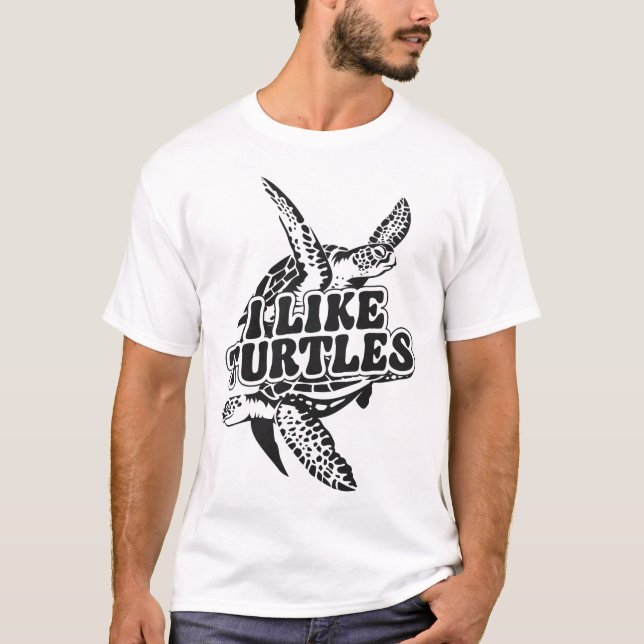 Turtle jag gillar Turtles T Shirt (Framsida)