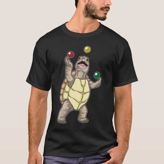 Turtle Juggler Juggle T Shirt (Framsida)