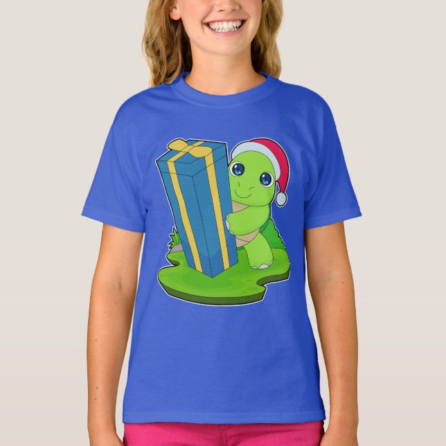 Turtle jul Paket T Shirt (Framsida)