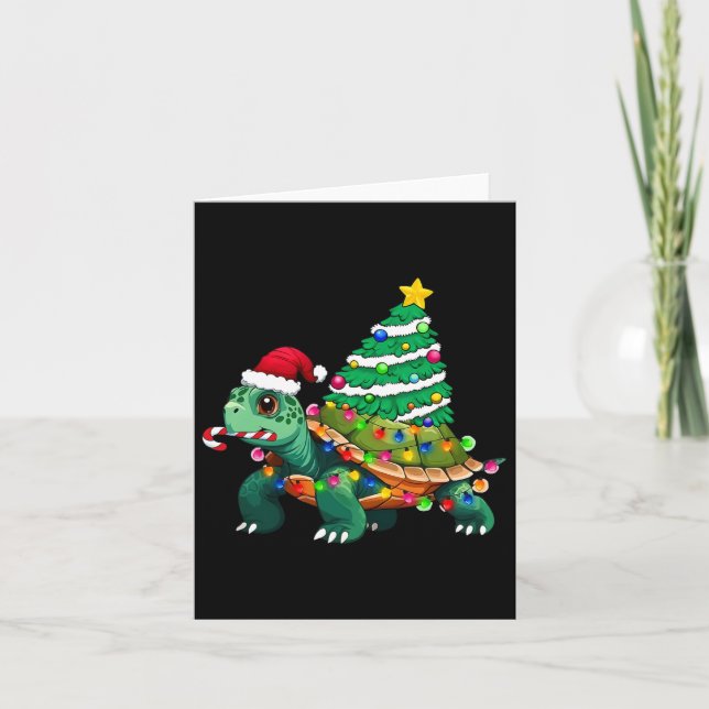 Turtle Julgran Ljus Santa Hat Turtle Ocea Kort (Framsida)