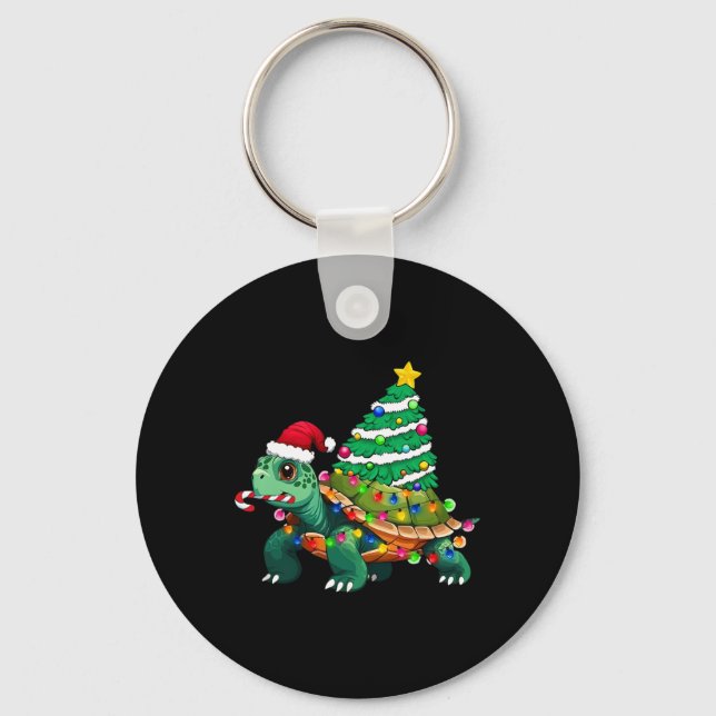 Turtle Julgran Ljus Santa Hat Turtle Ocea Nyckelring (Framsida)