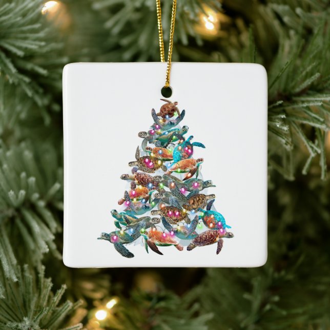 Turtle Julgran Ornament Julafton Träd Toppers (Träd)