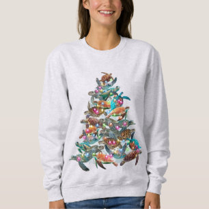 Turtle Julgran Ornament Julafton Träd Toppers T Shirt