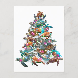Turtle Julgran Ornament Julafton Träd Toppers Vykort