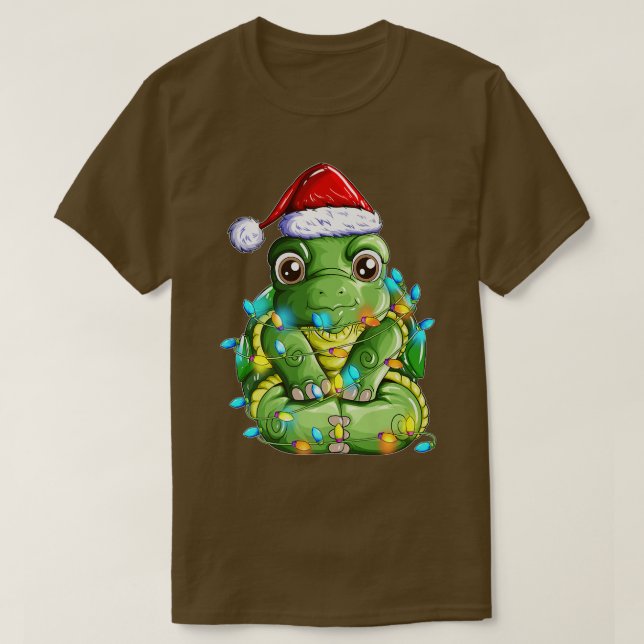 Turtle Jultomten hade förstört julprydnader T Shirt (Design framsida)
