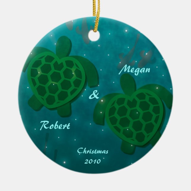 Turtle Kärlek jul Ornament (Framsidan)