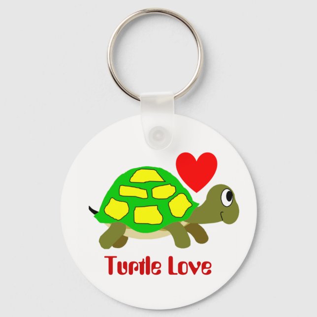 Turtle Kärlek Keychain Nyckelring (Framsida)