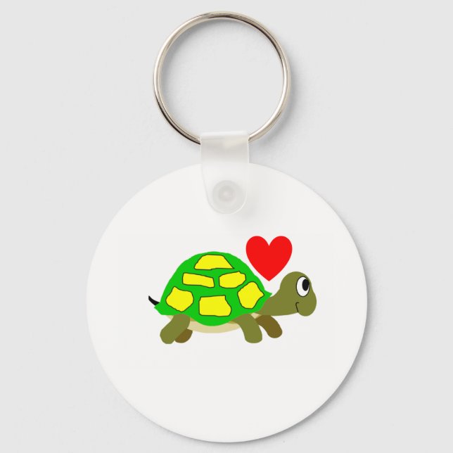 Turtle Kärlek Keychain Nyckelring (Framsida)